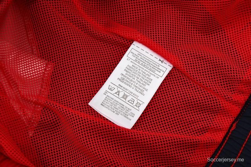 25/26 أرسنال جاكيت أحمر نصف سحاب أحمر + بنطلون طويل S-3XL