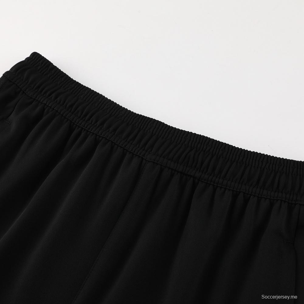 23/24 بايرن ميونخ أسود S-2XL أسود جاكيت نصف سحاب + بنطلون طويل + بنطلون طويل