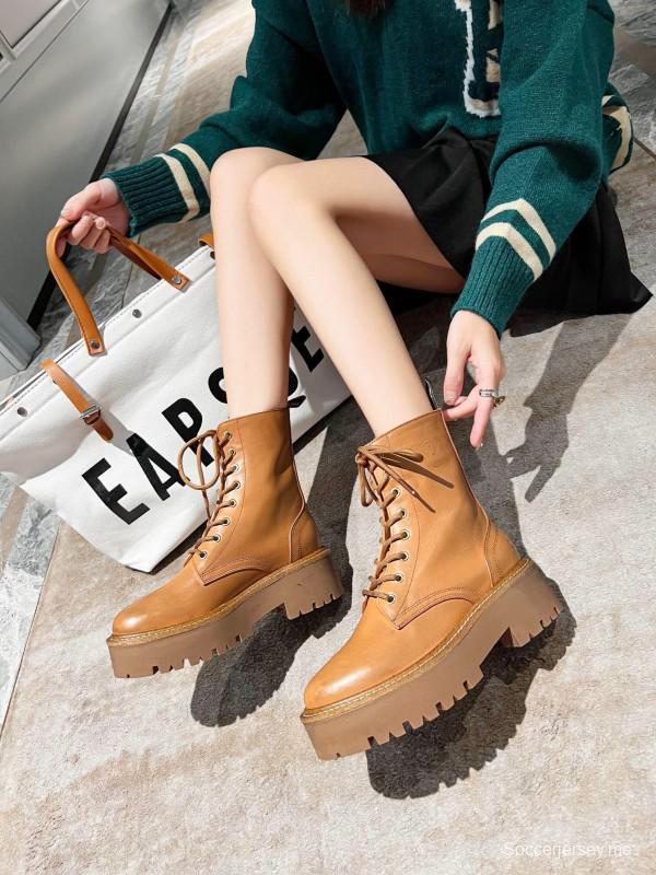 CELINE Triomphe Thin Strap Platform Ankle Boots - L Y00320