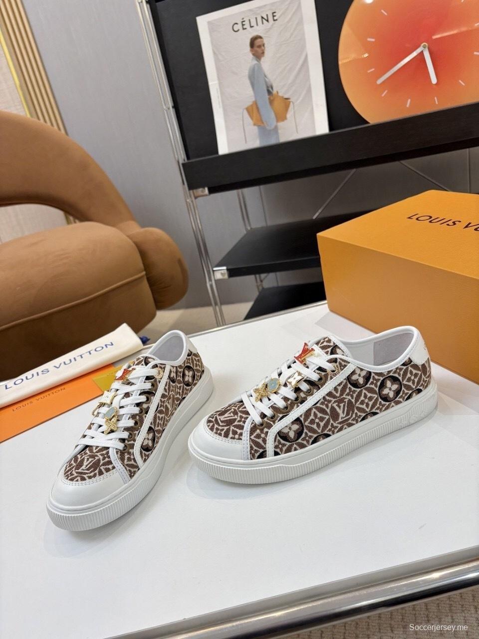 حذاء تزلج رياضي من سلسلة لويس فويتون لاجون بنعل سميك بنقشة الدنيم - AS00300