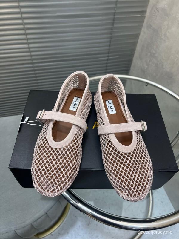 مجموعة ربيع وصيف 2025 لربيع وصيف 2025 صندل مسطح شبكي ملون جديد - KFY00270