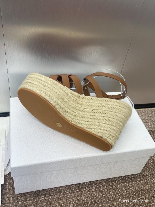 حذاء ديور D-Club D-Club جيلي ملون مجوف بحزام متقاطع ذو كعب عالٍ نسائي - KFY00290