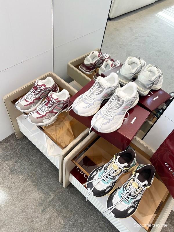 حذاء رياضي 2.0 من غوتشي 2025 SS Collection 2.0 بخطوط عاكسة وتصميم قديم - AS00450