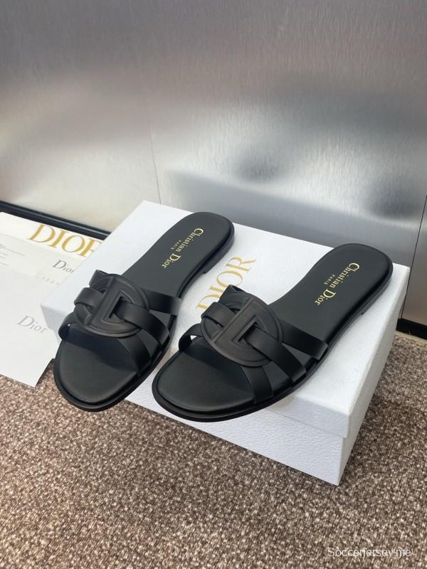 صندل ديور D-Club D-Club جيلي ملون مجوف بحزام متقاطع للنساء - KFY00280