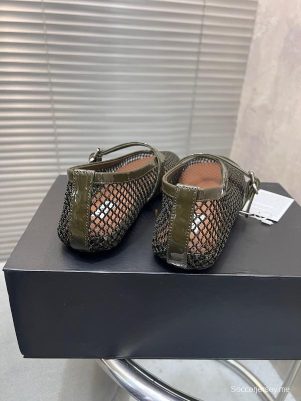 ALAIA 2025/SS صندل شبكي مسطح بلون جديد - KFY00270