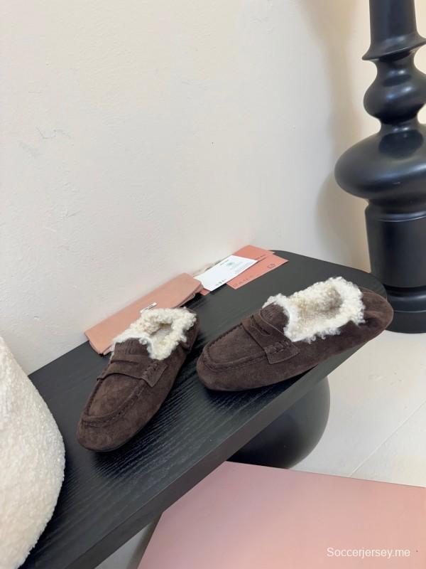 حذاء بدون كعب بتصميم من الصوف من MIUMIU - KFY00320