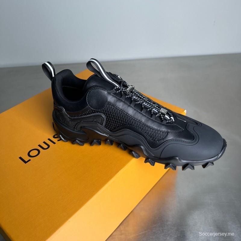 حذاء LV RUSH RUSH من جلد العجل المعدني LV الدائري الدائري المقاوم للانزلاق ذو تصميم كاجوال منخفض - YC