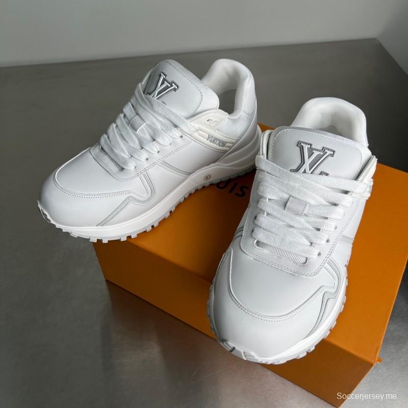 حذاء Lv الجلدي برباط مستدير من الأمام والرباط فوق الحذاء المسطح المسطح الكاجوال المسطح - YC