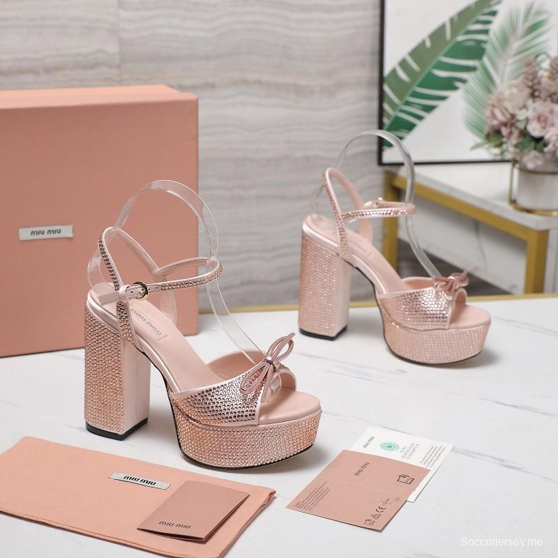 صندل بلينج سواروفسكي كريستال سواروفسكي بكعب 11.5 سم - KFY00340 من MIUMIU