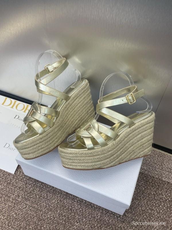 حذاء ديور D-Club D-Club جيلي ملون مجوف بحزام متقاطع ذو كعب عالٍ نسائي - KFY00290