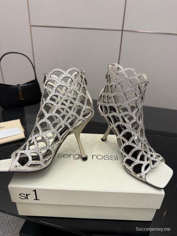 صندل سيرجيو روسي صندل حورية البحر 2025 من مجموعة SS صندل بكعب عالٍ أنيق بشبكة صيد السمك - KFY00470