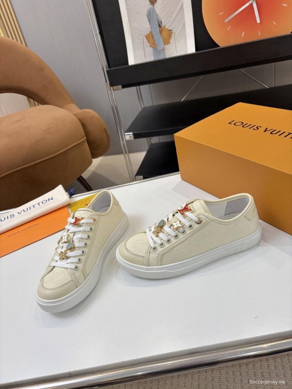 حذاء تزلج رياضي من سلسلة لويس فويتون لاجون بنعل سميك بنقشة الدنيم - AS00300