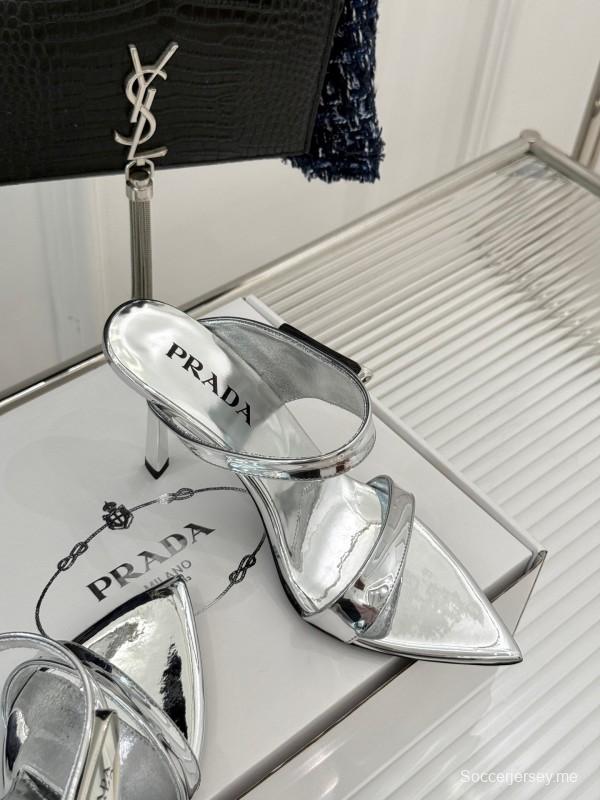 صندل بكعب عالٍ مدبب من برادا بكعب عالٍ مع مشبك مثلث - KFY00280