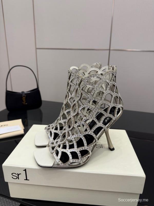 صندل سيرجيو روسي صندل حورية البحر 2025 من مجموعة SS صندل بكعب عالٍ أنيق بشبكة صيد السمك - KFY00470