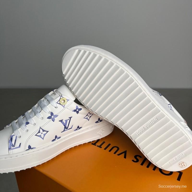 لويس فويتون تايم آوت من مجموعة Cherry Blossom Collection جلد بمقدمة مستديرة ومسطحة ومنخفضة القمة للنساء - YC