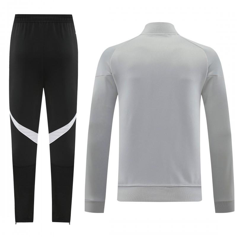 2025 أديداس 2025 جاكيت أديداس رمادي كامل بسحاب + بنطلون طويل