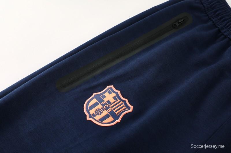 25/26 برشلونة 01 هودي أزرق ملكي بسترة زرقاء كاملة بسحاب + بنطال طويل