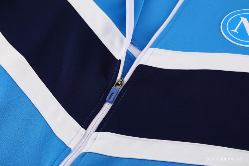 25/26 نابولي أزرق/أسود أزرق/أسود سترة بسحاب كامل + بنطلون طويل