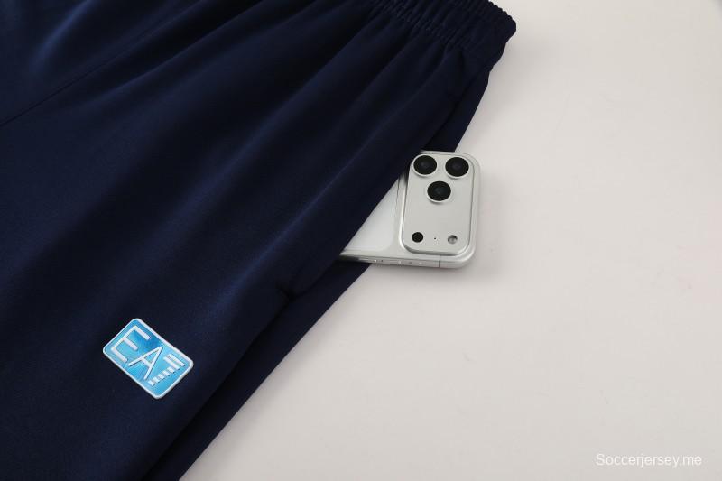 25/26 أس أس سي نابولي أزرق كحلي سحاب كامل سترة رياضية + بنطلون طويل + بنطلون طويل