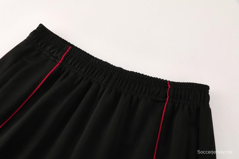 25/26 نادي ليفربول لكرة القدم سترة رياضية بسحاب كامل أسود + بنطلون طويل + سترة رياضية + بنطلون طويل