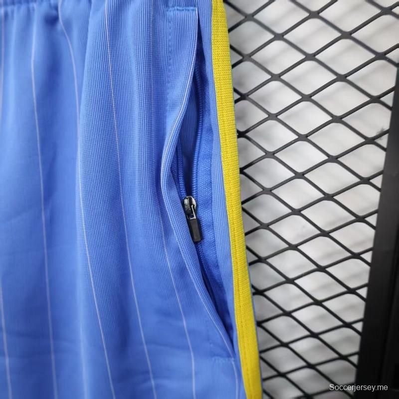 نسخة اللاعب القديمة 1990/91 مانشستر يونايتد الثالثة باللون الأزرق السماوي مع شورت بنقشة الخطوط الدبابيس