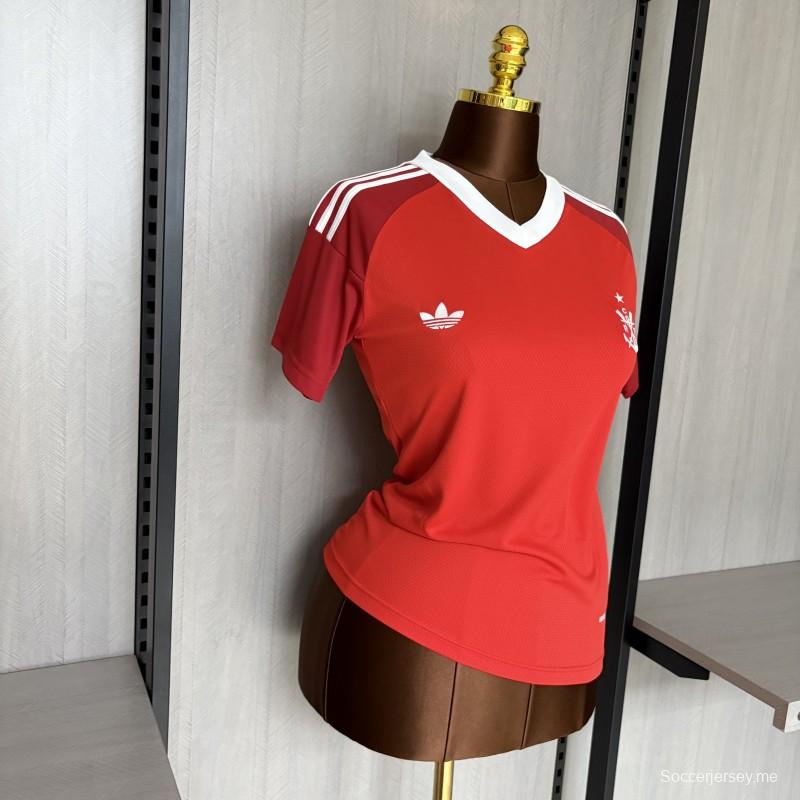 25/26 قميص أحمر فلامنجو للنساء