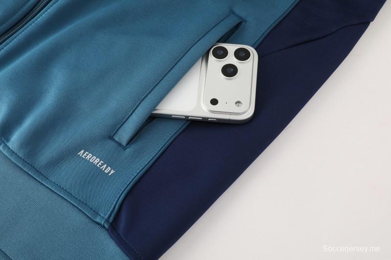 25/26 أرسنال سترة رياضية بسحاب كامل أزرق داكن اللون الأزرق الداكن + بنطلون طويل