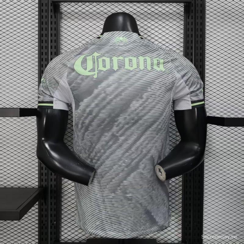 إصدار 25/26 نسخة اللاعب كلوب أمريكا الثالث قميص أخضر نيون رمادي أخضر 25/26