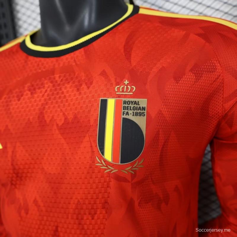 إصدار اللاعب 2026 بلجيكا 2026 قميص بأكمام طويلة أكمام حمراء اللون الأحمر