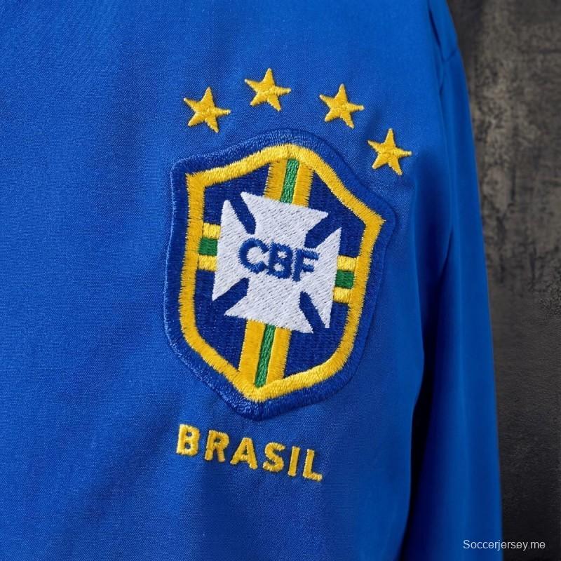 سترة واقية من الرياح بلون أزرق برازيلي على الطراز الكلاسيكي لعام 1998