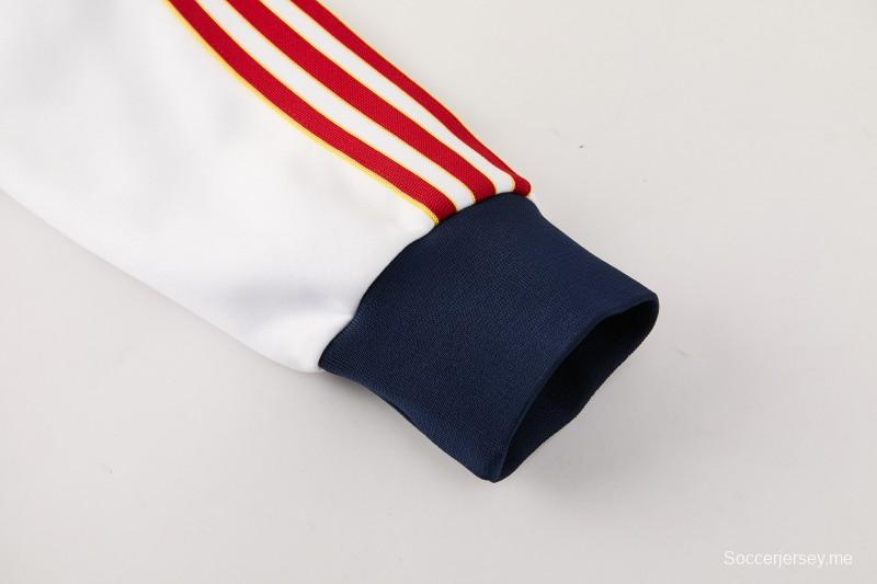 25/26 روما وايت جاكيت بسحاب كامل + بنطال طويل