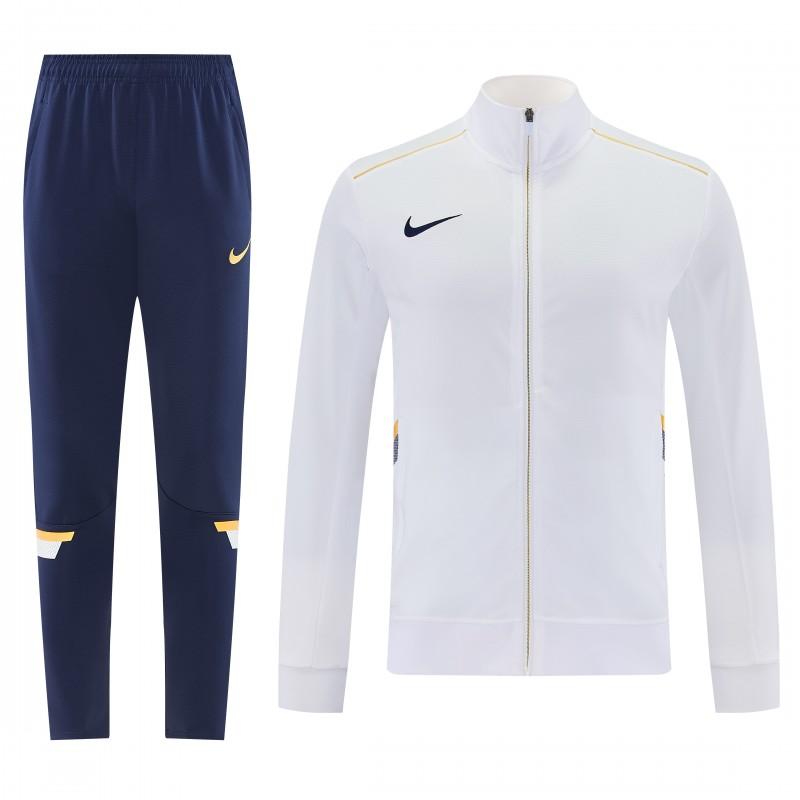 2026 NIKE سترة بيضاء بسحاب كامل + بنطال طويل