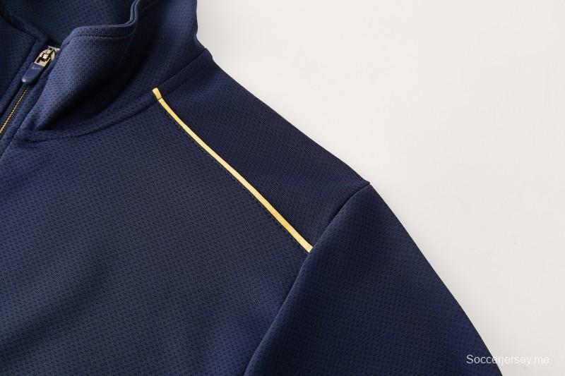 2026 NIKE سترة زرقاء داكنة بسحاب كامل + بنطال طويل