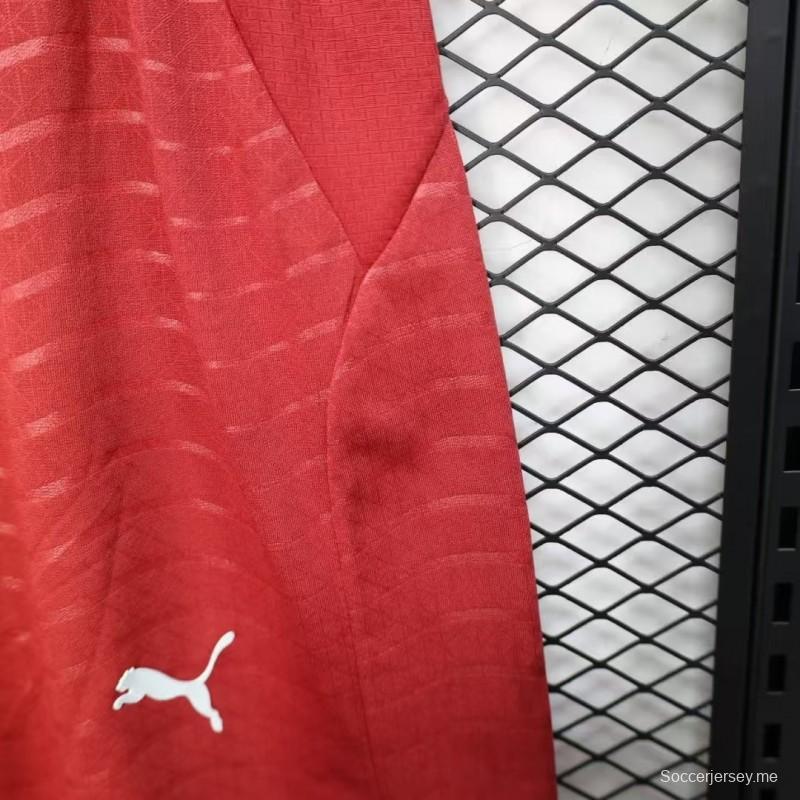 2026 نسخة اللاعبين البرتغال الأحمر مع شورت بنمط موجي