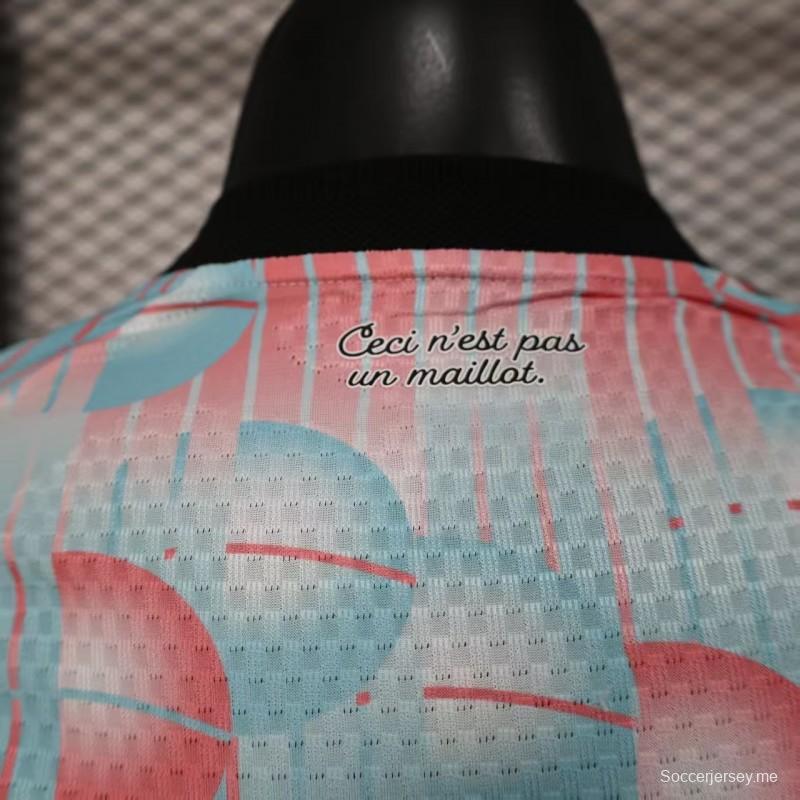 2026 نسخة اللاعبين بلجيكا قميص أبيض وردي خارج أرضها