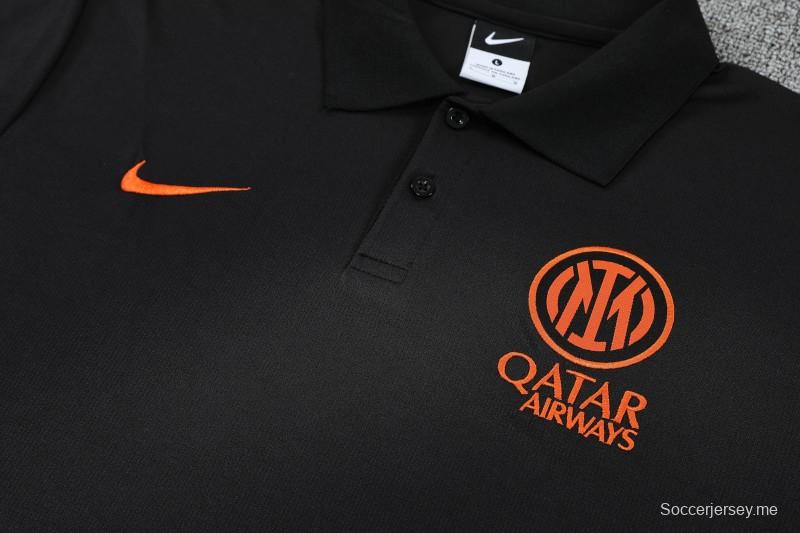 26/27 قميص بولو أسود للتدريب من إنتر ميلان + طقم رياضي من بنطال طويل