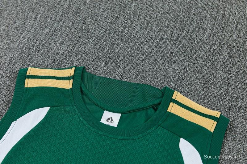 26/27 سترة تدريب خضراء بدون أكمام + شورت كرة قدم