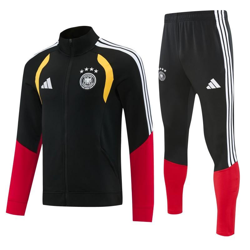 26/27 ألمانيا  طقم رياضي ألماني باللون الأسود مع سترة بسحاب كامل + بنطال طويل
