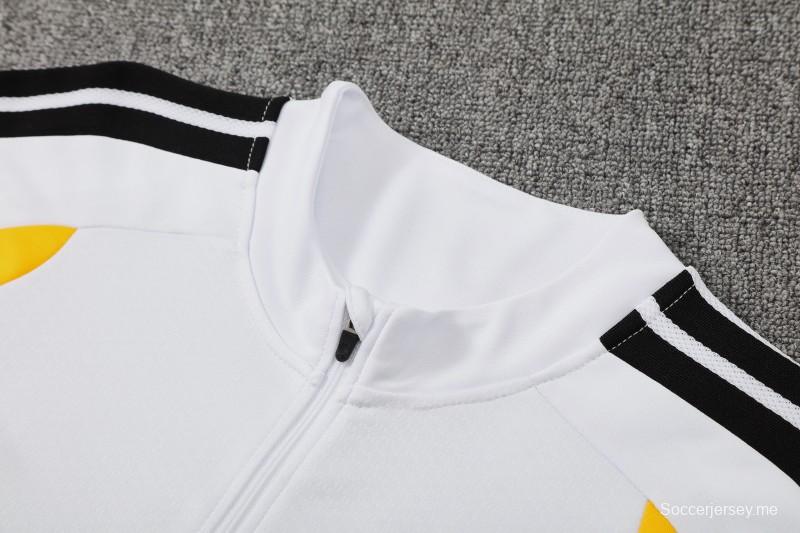 26/27 ألمانيا - طقم رياضي أبيض بنصف سحاب + بنطال طويل