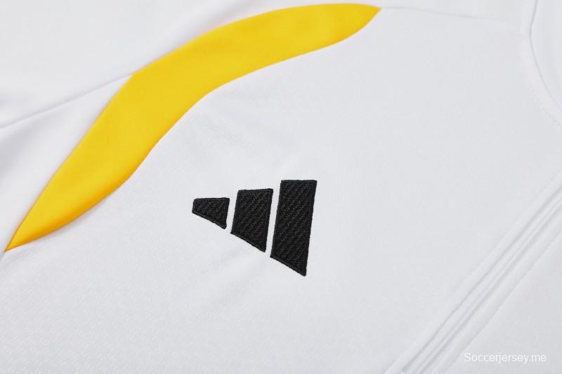 26/27 ألمانيا - طقم رياضي أبيض بنصف سحاب + بنطال طويل