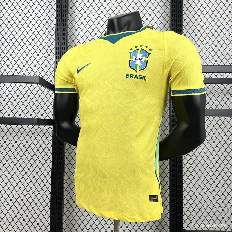 قميص البرازيل الرجالي الرسمي للمباريات على أرضها في كأس العالم 2026 (نسخة اللاعبين)