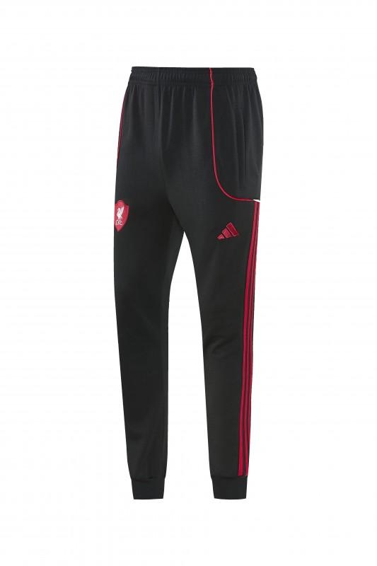 26/27 ليفربول  طقم رياضي أسود بغطاء للرأس وسحاب كامل + بنطال طويل