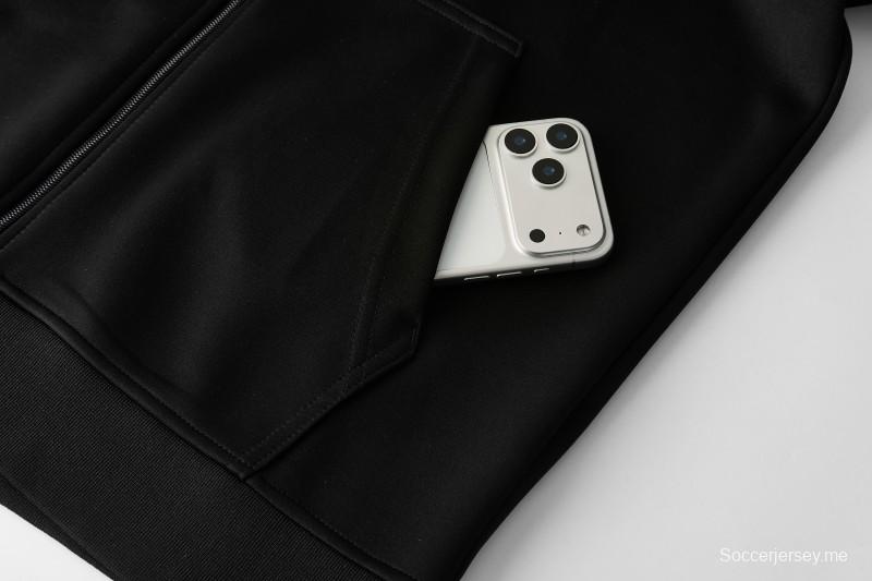 2026 سترة سوداء من أديداس بسحاب كامل + بنطال طويل