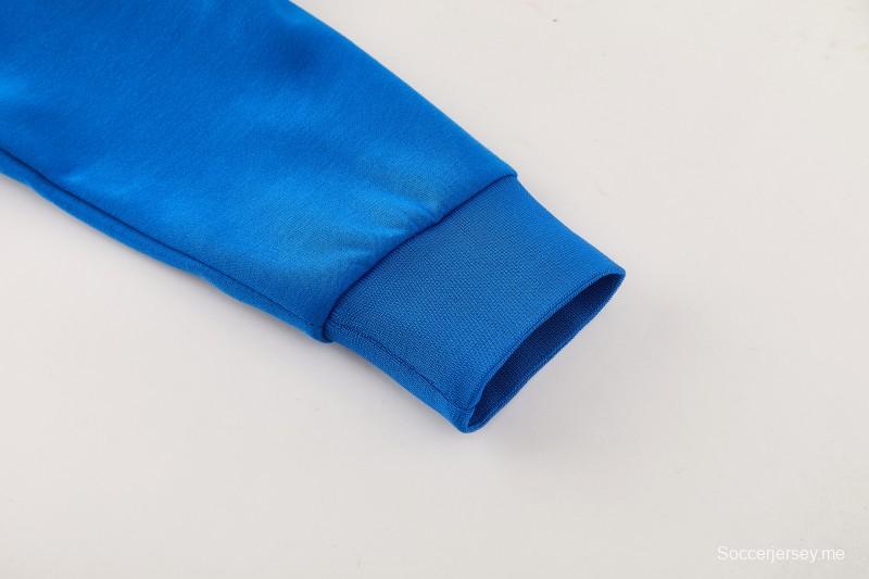 26/27 بدلة رياضية من ريال مدريد باللون الأزرق الملكي مع بلوزة بغطاء رأس + بنطال طويل