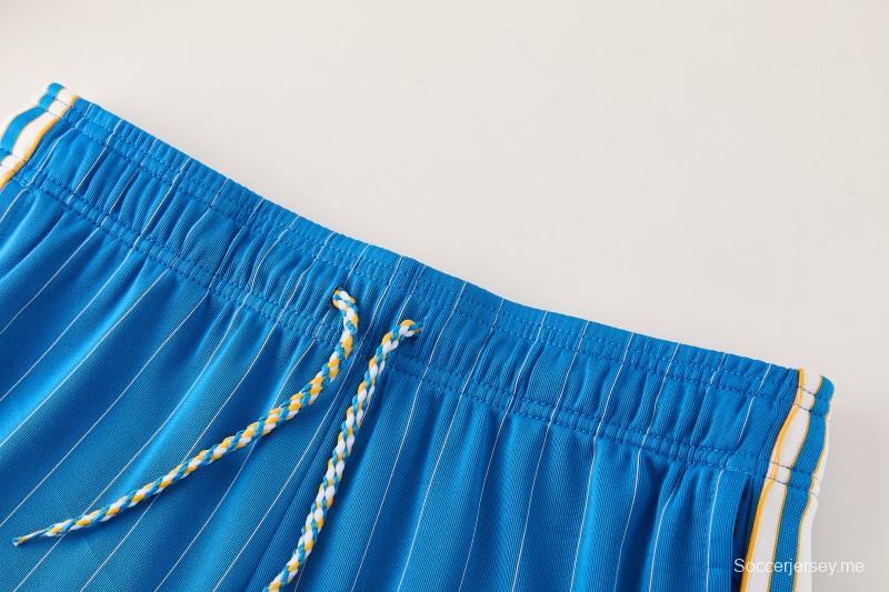 26/27 ريال مدريد  أزرق مخطط  قميص بأكمام قصيرة + شورت كرة قدم