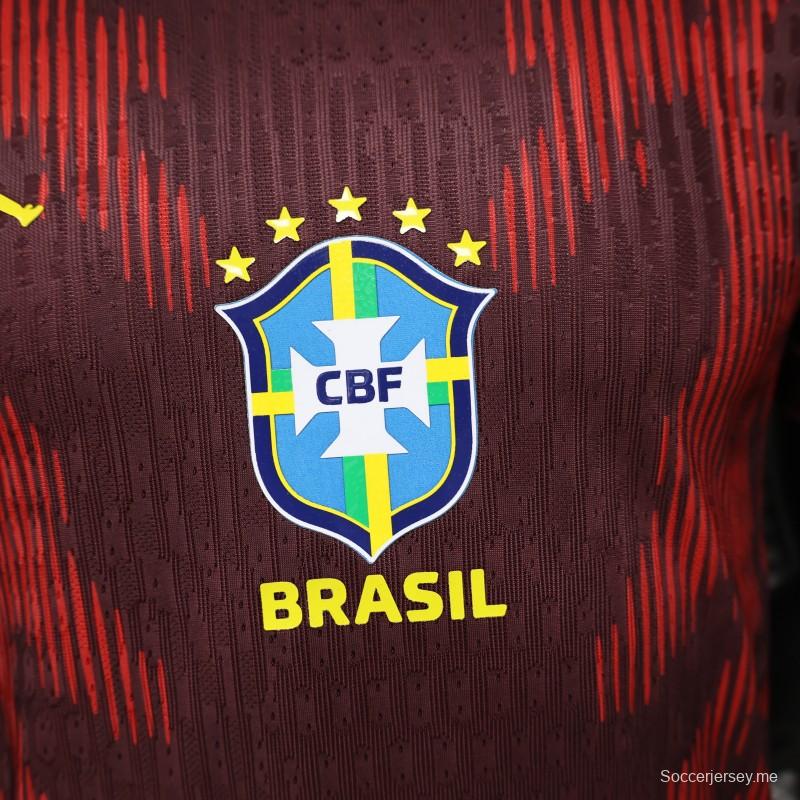 قميص اللاعب الإصدار 26/27 البرازيل  إصدار خاص باللون الأحمر الداكن