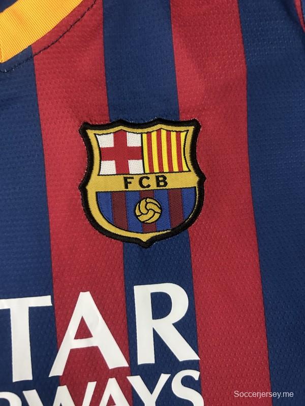 قميص فريق برشلونة الرئيسي للأطفال مقاس 13/14 بطراز ريترو