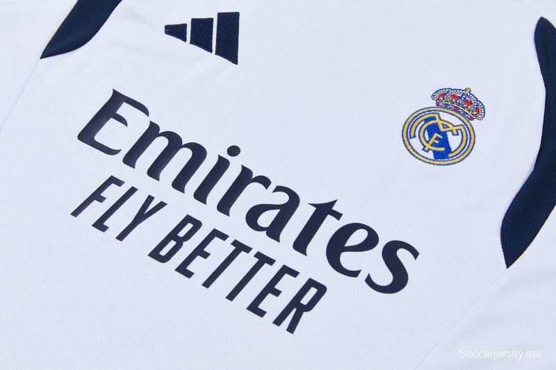 26/27 ريال مدريد  طقم رياضي أبيض بدون أكمام + شورت