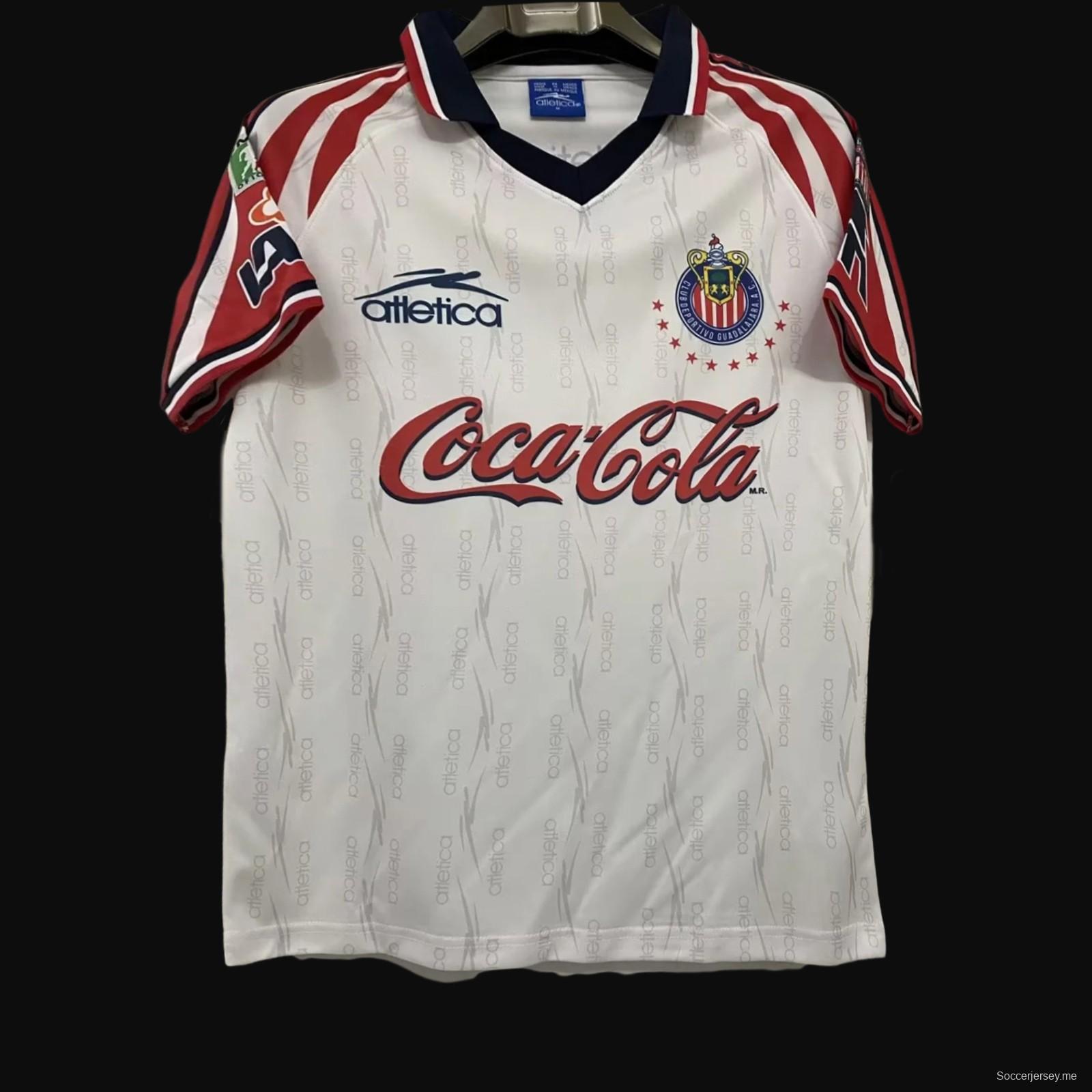 قميص أبيض ريترو 98/99 تشيفاس جوادالاخارا خارجي أبيض
