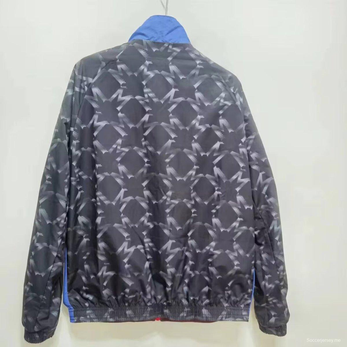 2024 مانشستر أنونتيد 2024 سترة واقية من الرياح سوداء/حمراء عكسية اللون
